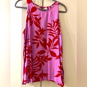 Old Navy sleeveless pink tropical top